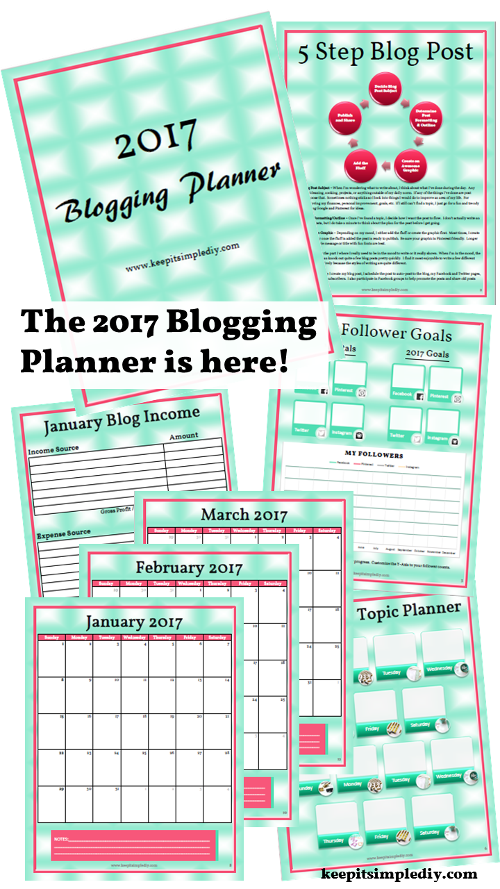 2017 Blogging Planner