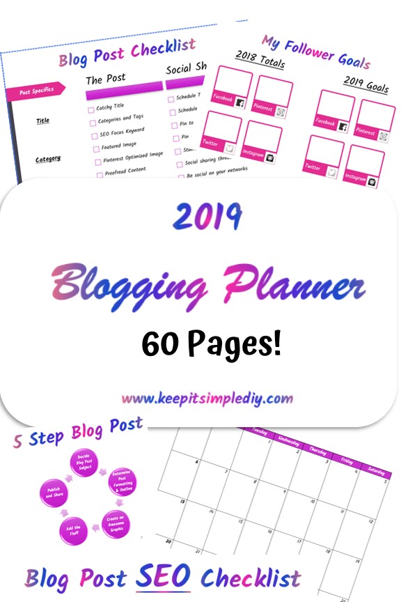 2019 Blogging Planner