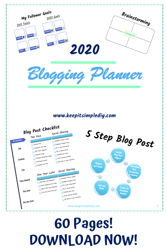 2020 Blogging Planner