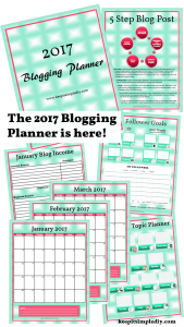 2017 Blog Planner